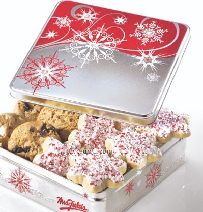Peppermint Snowflake Special Holiday Tin W/ 6 Cookies