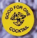 1-1/4" Round Stock Drink Token (Cocktail/ 2 Glasses)