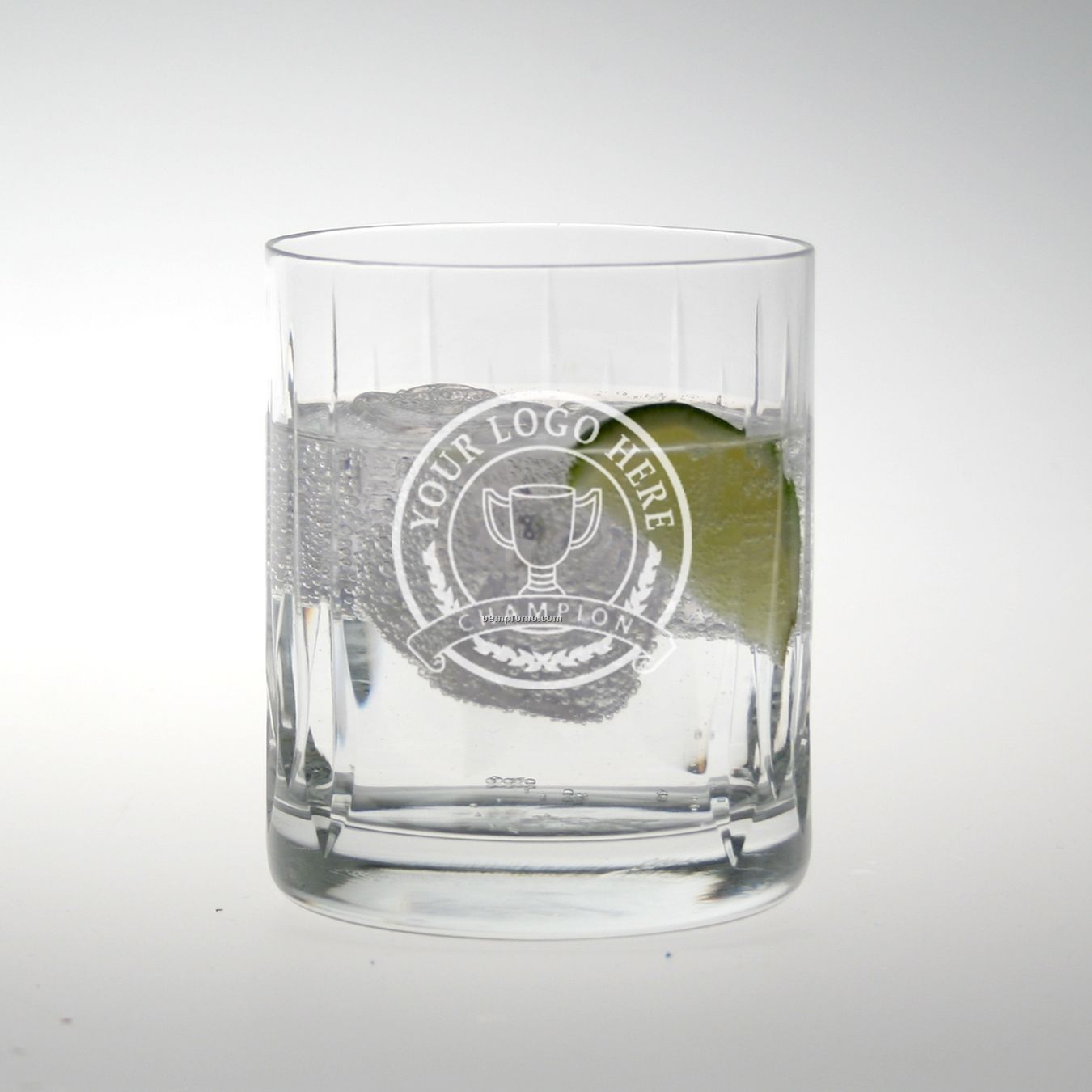 12 1/2 Oz. Linear Double Old Fashioned Glass (Set Of 4 - Deep Etch)