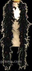 6' Black Feather Boa With Multi Color Tinsel