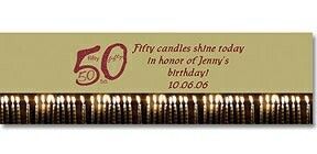 8 Oz. Flat Cap Bottled Water W/ Label (50th Birthday Party-50 Candles)