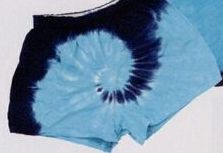 Juniors Spiral Navy Blue & Turquoise Blue Tye Dye Shorts
