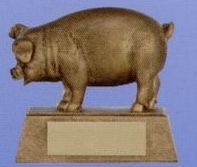 Pig Mascot Sculpture Award W/ Gold Base (4