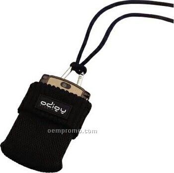 Polyester Cell Phone Sock With Cord & Carabiner