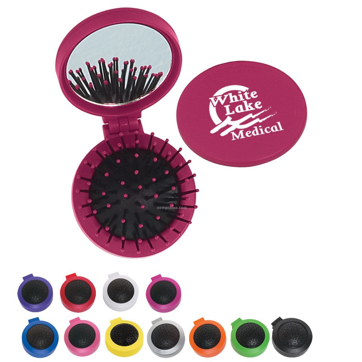 2-in-1 Kit W/ Mirror & Hair Brush (Colored)