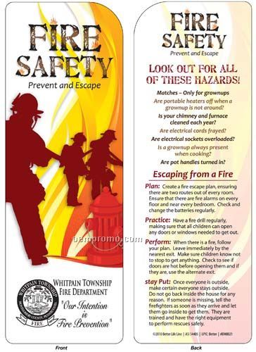 Bookmark - Fire Safety - Prevent And Escape
