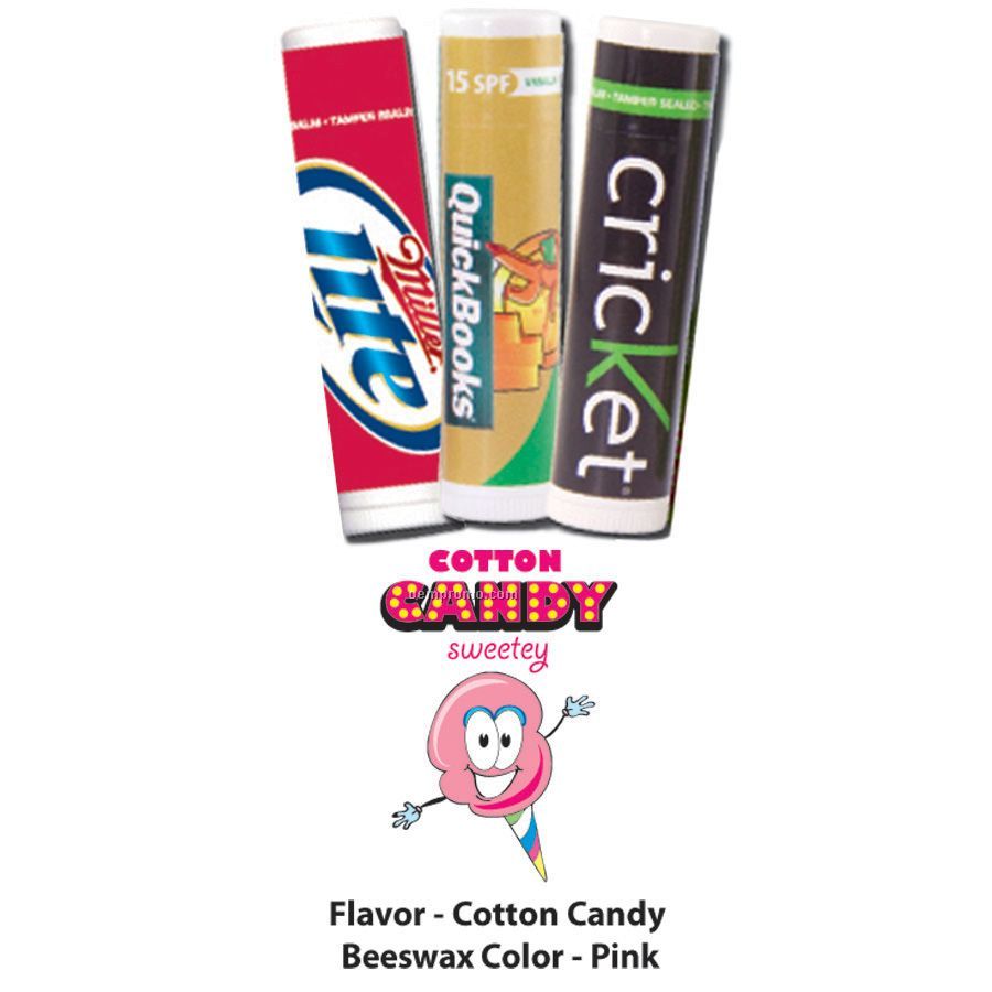 Cotton Candy Premium Lip Balm In Clear Tube