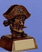 Pirate/ Buccaneer Mascot Sculpture Award W/ Gold Base (4")
