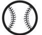 Stock Black & White Baseball Mascot Chenille Patch