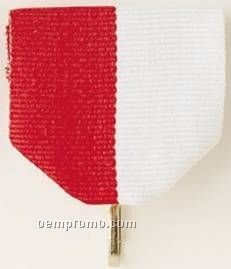 1-3/8" X 1-5/8" Pin Drape Ribbon W/ Snap Clip - Red/White