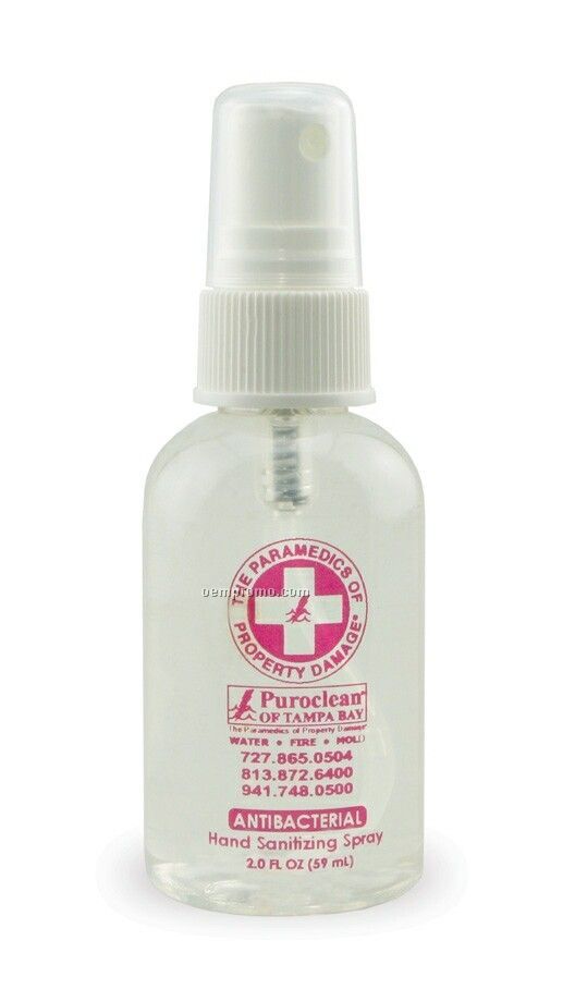 2 Oz. Antibacterial Hand Sanitizer Spray Bottle (Aloe Fresh Scent)