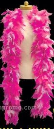 6' Pink & White Feather Boa With Silver Tinsel