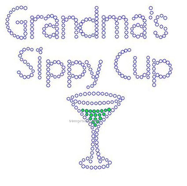 Grandma's Sippy Cup Rhinestone Transfer