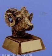 Ram Mascot Sculpture Award W/ Gold Base (4")