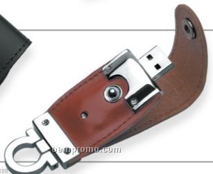 Sassari Brown Leatherette USB Flash Drive (128 Mb)