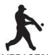 Stock Black & White Baseball Player Mascot Chenille Patch