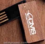 Swivel Wood Slim USB Drive Keychain