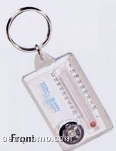 Thermometer & Compass Key Tag W/Ring