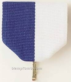 1-3/8" X 1-5/8" Pin Drape Ribbon W/ Snap Clip - Blue/White