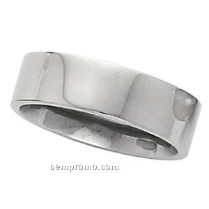 6mm Flat Inside Round Titanium Wedding Band Ring (Size 11)