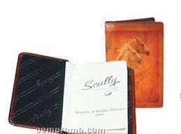 Brown Ostrich Calf Leather Personal Weekly Planner