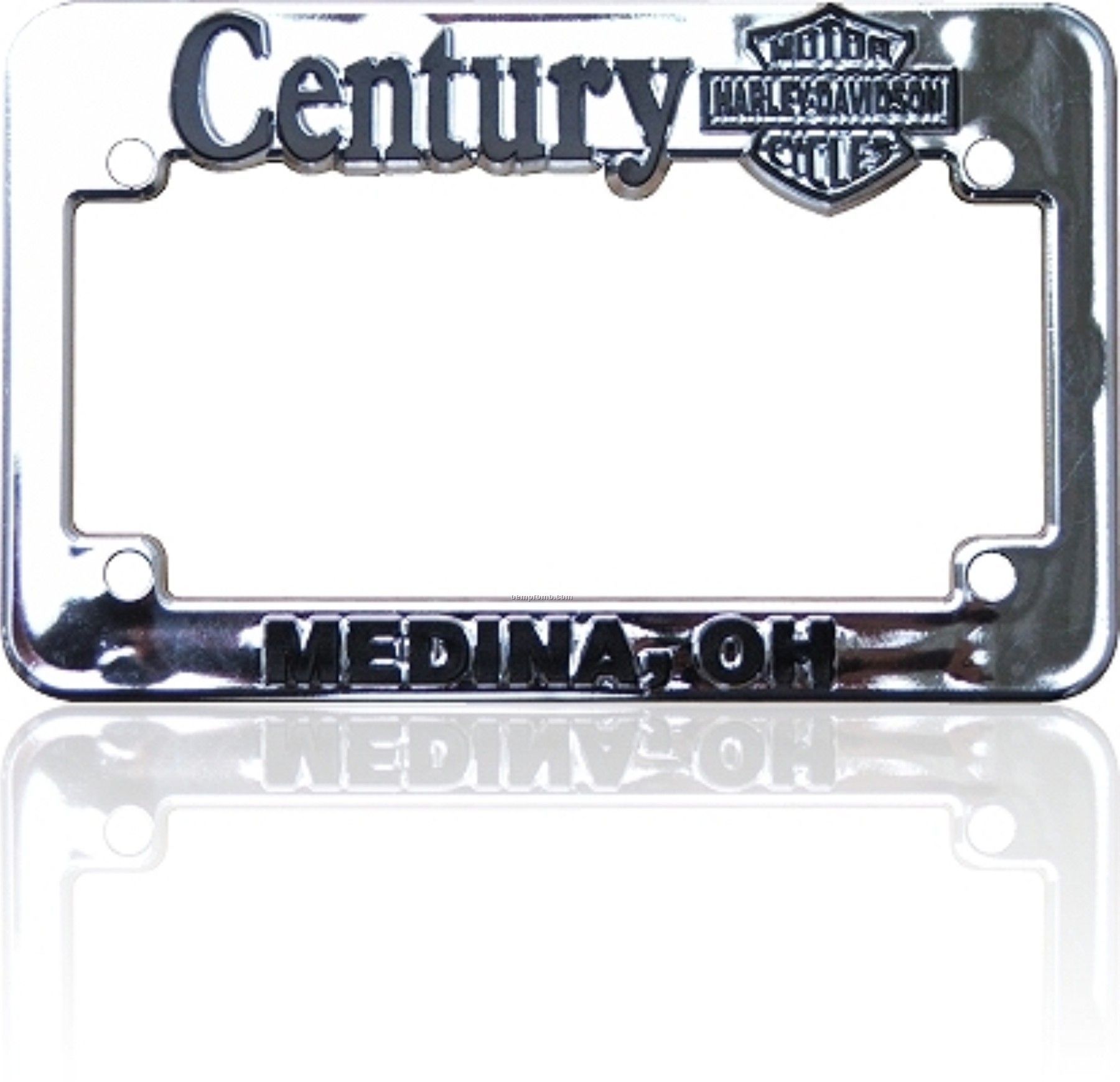 Chrome Motorcycle License Plate Frame With Raised Letters