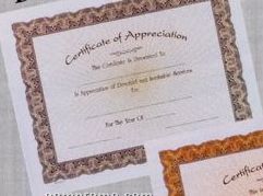 8 1/2"X11" Stock Deluxe Award Certificate - Appreciation