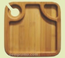 8.75" Sq. Reusable Bamboo Wine Plate