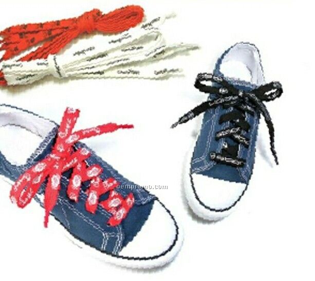 Knit Polyester Shoe Laces (Screen Printed)