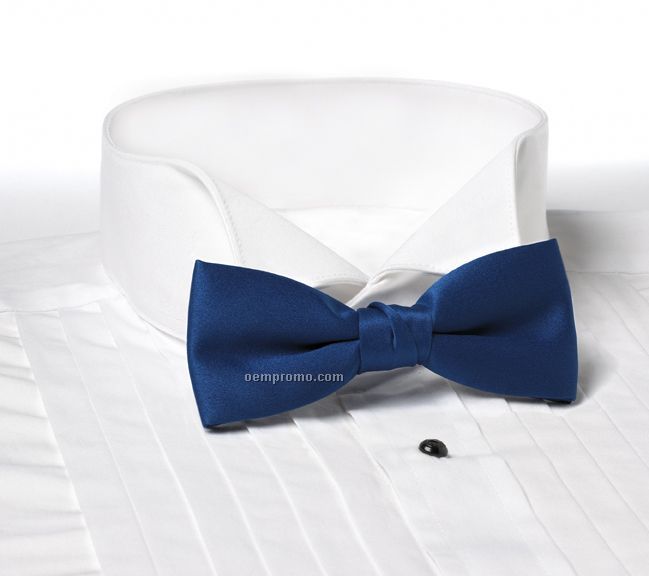 Wolfmark Solid Series 2" Clip-on Polyester Bow Tie - Royal Blue