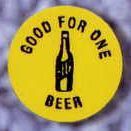 1-1/4" Round Stock Drink Token (Beer/ Beer Bottle)