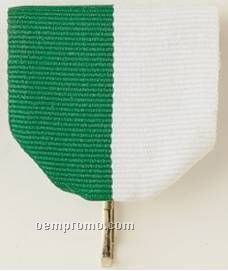1-3/8" X 1-5/8" Pin Drape Ribbon W/ Snap Clip - Green/White