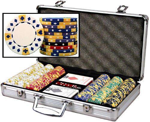 300 Tri-color Diamond-suited ABS Composite 11.5 Gram Poker Chip Set