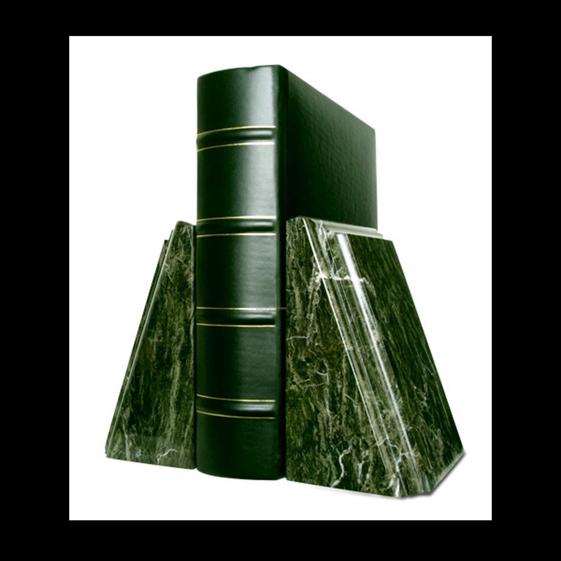 5" Black Marble Book Ends W/ Bevel
