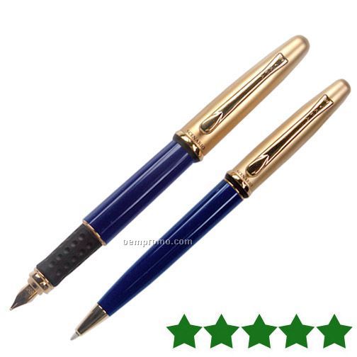 Scenario Matching Mini Fountain & Ballpoint Pen Set (Blue)