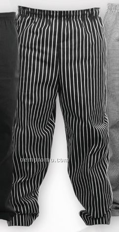Unisex Chef Baggie Pants - Black/ White Chalk Striped