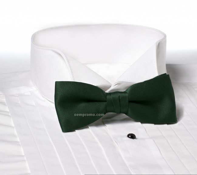 Wolfmark Solid Series 2" Clip-on Polyester Bow Tie - Hunter Green