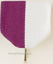 1-3/8" X 1-5/8" Pin Drape Ribbon W/ Snap Clip - Purple/White