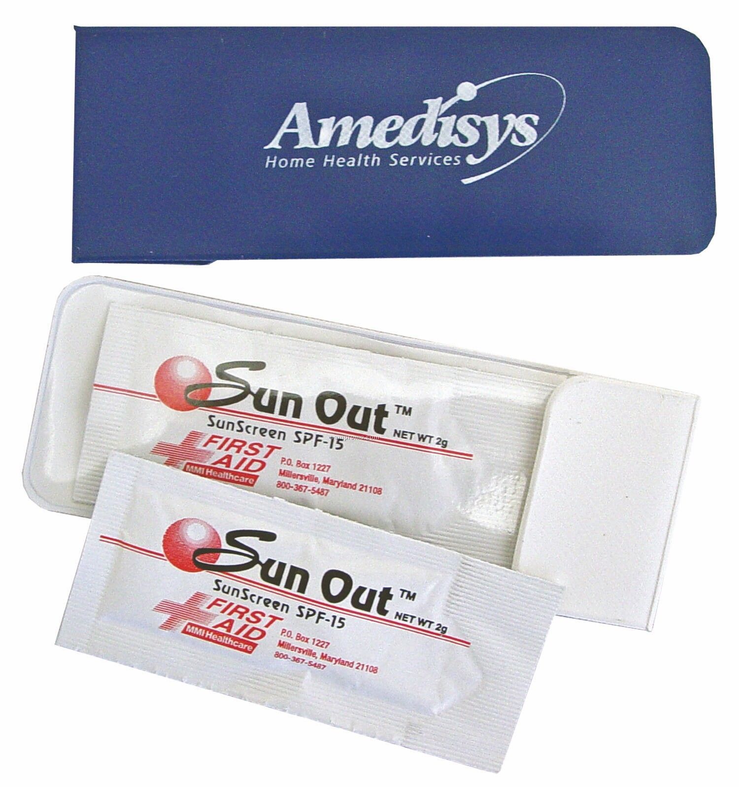 Moisturizing Sunscreen Packets In Vinyl Case - Imprinted