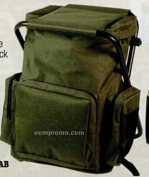 Olive Green Drab Backpack & Stool Combination