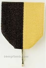 1-3/8" X 1-5/8" Pin Drape Ribbon W/ Snap Clip - Black/Gold