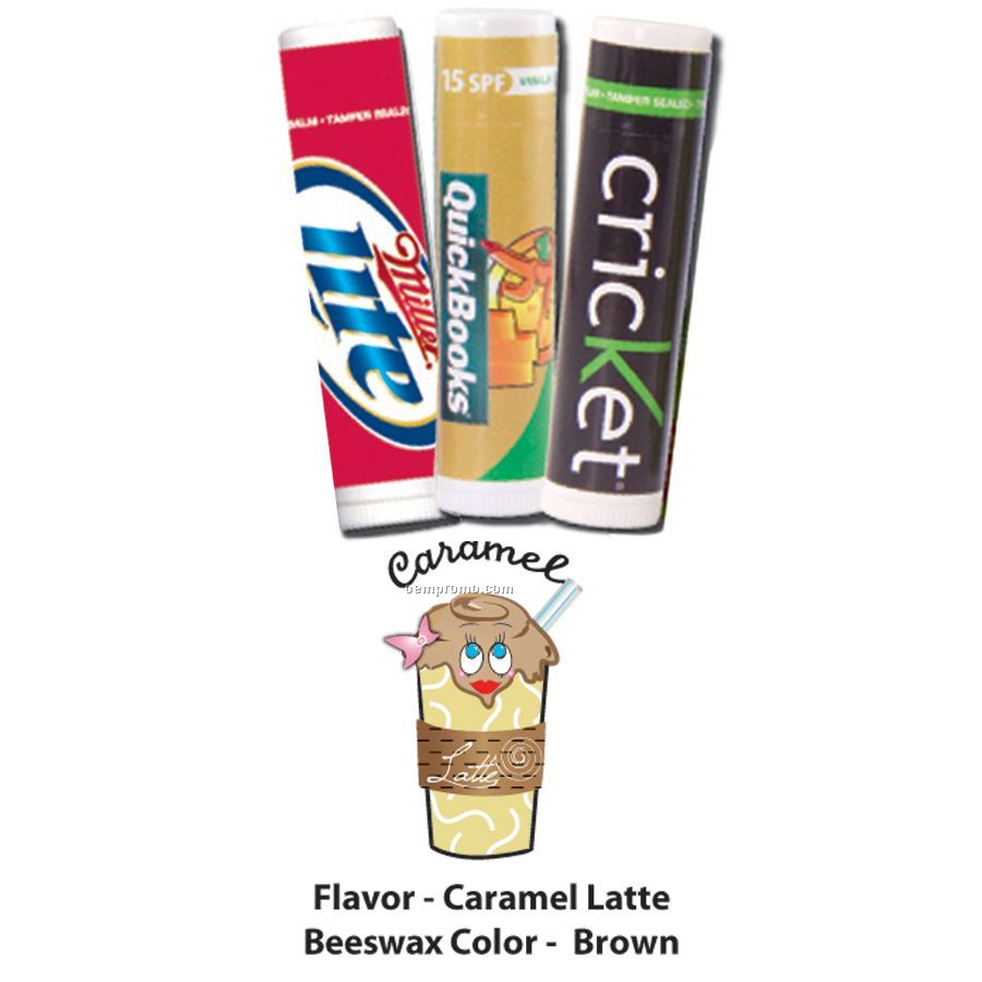 Caramel Latte Premium Lip Balm In Clear Tube