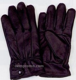 Men's Leather Glove With Snap Closure
