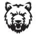 Stock Black & White Bear Mascot Chenille Patch