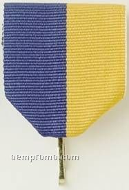 1-3/8" X 1-5/8" Pin Drape Ribbon W/ Snap Clip - Blue/Gold