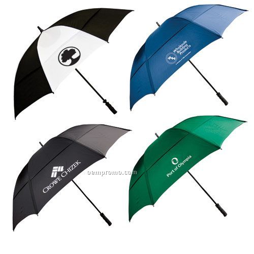 62" Wind Resistant Golf Umbrella With Fiberglass Shaft & Ribs