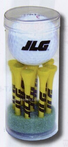 Golf Combo Tube Pack With Ball & 9 Tees (2 1/8")