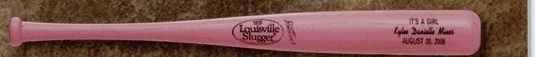 Louisville Slugger Miniature Replica Wood Bat (Pink/ Black Imprint)