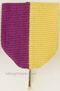 1-3/8" X 1-5/8" Pin Drape Ribbon W/ Snap Clip - Purple/Gold