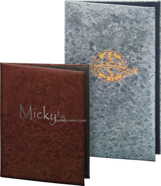 Brushed Metallic Menu Cover - 1 View (4-1/4"X11")